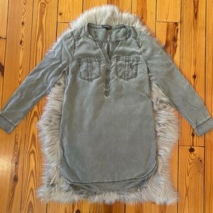 Express Gray Button Down Dress